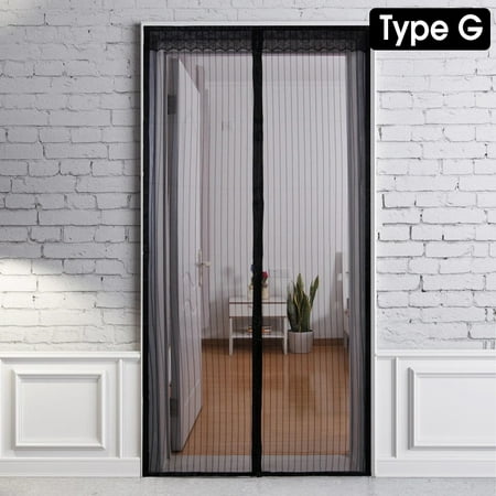 Fits Doors 210x100cm 36x82 Inch Self Seal Magnetic Screen Door Window Protector Mosquito Fly Bug Mesh Net Black