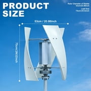Home vertical-axis wind turbine generator with 24V voltage, rated at 1000W,  with a free MPPT controller. Suitable for various scenarios such as camping, RVs, rooftops, etc. Low wind speed start