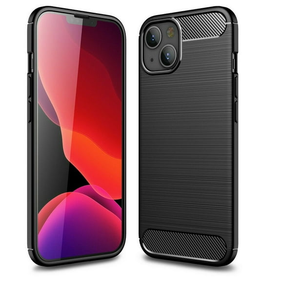 For iPhone 13 Mini (2021) Case & Tempered Glass Protector Cover for Camera Lens, Heavy-Duty Shockproof Protective Case Armor Guard Shield, Shock Adsorption, Drop Protection [Black]