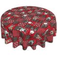 thumbnail image 1 of 2025 60 Inch Round Tablecloth Christmas Table Cloth Christmas Table Cover,Washable Holiday Tablecloth for Table, Party, Dinner, 1 of 3