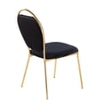 thumbnail image 6 of LumiSource Gold Metal, Black Velvet Keyhole Dining Chair - Set of 2, 6 of 8
