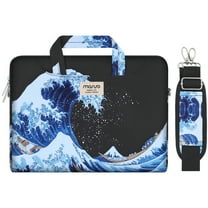 Mosiso 17-17.3 inch Laptop Messenger Shoulder Bag for MacBook Dell HP Acer Sony Lenovo Surface, School Travel Business Polyester Carrying Briefcase Sleeve Case with Trolley Belt