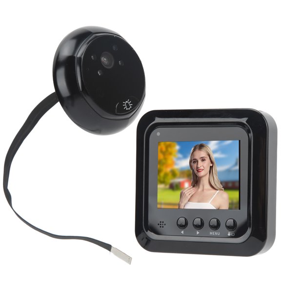 Timbre de puerta con visor de mirilla inteligente de 2,4 pulgadas y 1 MP, con video, gran angular de 160 grados, visión nocturna por infrarrojos, múltiples modos para el hogar
