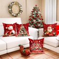 thumbnail image 4 of Funda de almohada de decoración navideña, Papá Noel, muñeco de nieve y funda de almohada de regalo, cojín de sofá, suite, habitación, decoración del hogar de Año Nuevo, 4 of 5