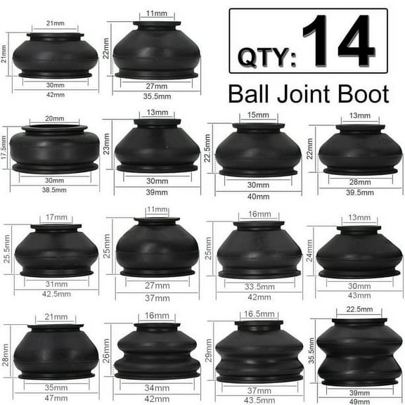 XUKEY 14x Multipack Ball Joint Rubber Dust Boot Covers Track Rod End Set Kit Universal Rubber