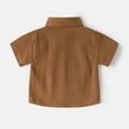 thumbnail image 4 of Wxirdiow Boys Uniform Shirts Cute Clothes for Girls Baby and Toddler Boys Classic Short Sleeve Polo Shirt Summer Solid Color Dress Coffee Size,3-4 Years, 4 of 4