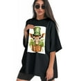 thumbnail image 4 of Plus Size Shirt for Women Black Tops for Women Short Sleeves Shirt for Women ST Patrick T Shirt Crewneck Shirt for Women 4XL, 4 of 5