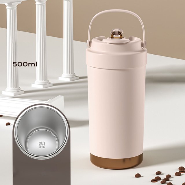External Glass and Bottleware for Everyday Use High End Ceramic Inner Liner Cup with 500ml Capacity Removable Cleaning Leak Proof Portable for Dormitory Library