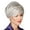 H-White-01, variant on Tkrady Half Wigs for Grey Women Human Hair Wig, A Silver Gray Synthetic Top Middle Wig with Grey Edges Glueless Closure Wefted Wigs