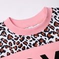 thumbnail image 5 of Toddler Girls 2 Piece Cute Outfits Set Leopard Pink Love Crewneck Sweatshirt with Jogger Pants Kids Clothing Set 5-6 Y, 5 of 7