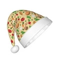thumbnail image 2 of Honeii Herb Of Burger Print Hat Santa Claus Hat For Xmas Party, Christmas Caps For Boys Girls Child,Christmas Beanie, 2 of 6