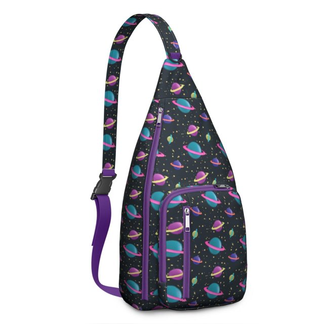 Universe Shoulder Backpack - Cosmic Star Field Pattern with Glow-in-the-Dark Details, Lightweight Anti-Theft Daypack