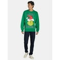 thumbnail image 3 of Dr. Seuss Men's & Big Men's The Grinch Smiley Graphic Sweatshirt, Sizes XS-3XL, 3 of 7