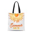 thumbnail image 1 of JSDART Canvas Tote Bag Orange Cartoon Summer Sun and Text Flat Yellow Abstract Reusable Shoulder Grocery Shopping Bags Handbag, 1 of 1