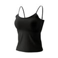 thumbnail image 2 of Camiseta de tirantes sin mangas para mujer, con espalda elástica y tirantes finos ajustables. Negro XL, 2 of 9
