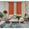 thumbnail image 2 of 2 panel faux silk solid curtain drapes with rod pocket 108" total wide by 84" long panel curtain for any bedroom or patio door non blackout semi sheer panels MR2 orange, 2 of 4