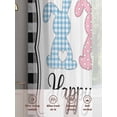 thumbnail image 6 of Happy Easter Sheer Curtains 96 Inch Length 2 Panels Set Window Treatments, Spring Watercolor Rabbits Black White Plaid Rod Pocket Semi Curtains for Living Room/Bedroom/Kitchen Décor, 104"W x 96"L, 6 of 7