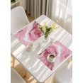 thumbnail image 5 of Pink Marble Placemats Set of 4, Summer Ocean Wave Red Ombre Placemats for Dining Table, Place Mats for Kitchen Tabletop, Waterproof Wipeable Dining Table Mats Set, 5 of 9
