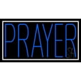 thumbnail image 1 of Blue Prayer LED Neon Sign 20" Tall x 37" Wide - inches Black Square Cut Acrylic Backing, with Dimmer - Premium built indoor Sign for Home décor, Event, Religious place, Store interior, Office., 1 of 7