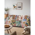 thumbnail image 6 of Boho Floral Couch Cover for Dogs, Bohemia Colorful Mandalas Botanical Flower Washable Sofa Covers Slipcover for Pets Dogs Futon Cover, Couch Recliner Covers, Oversized Chair Slipcover 71"x91", 6 of 9