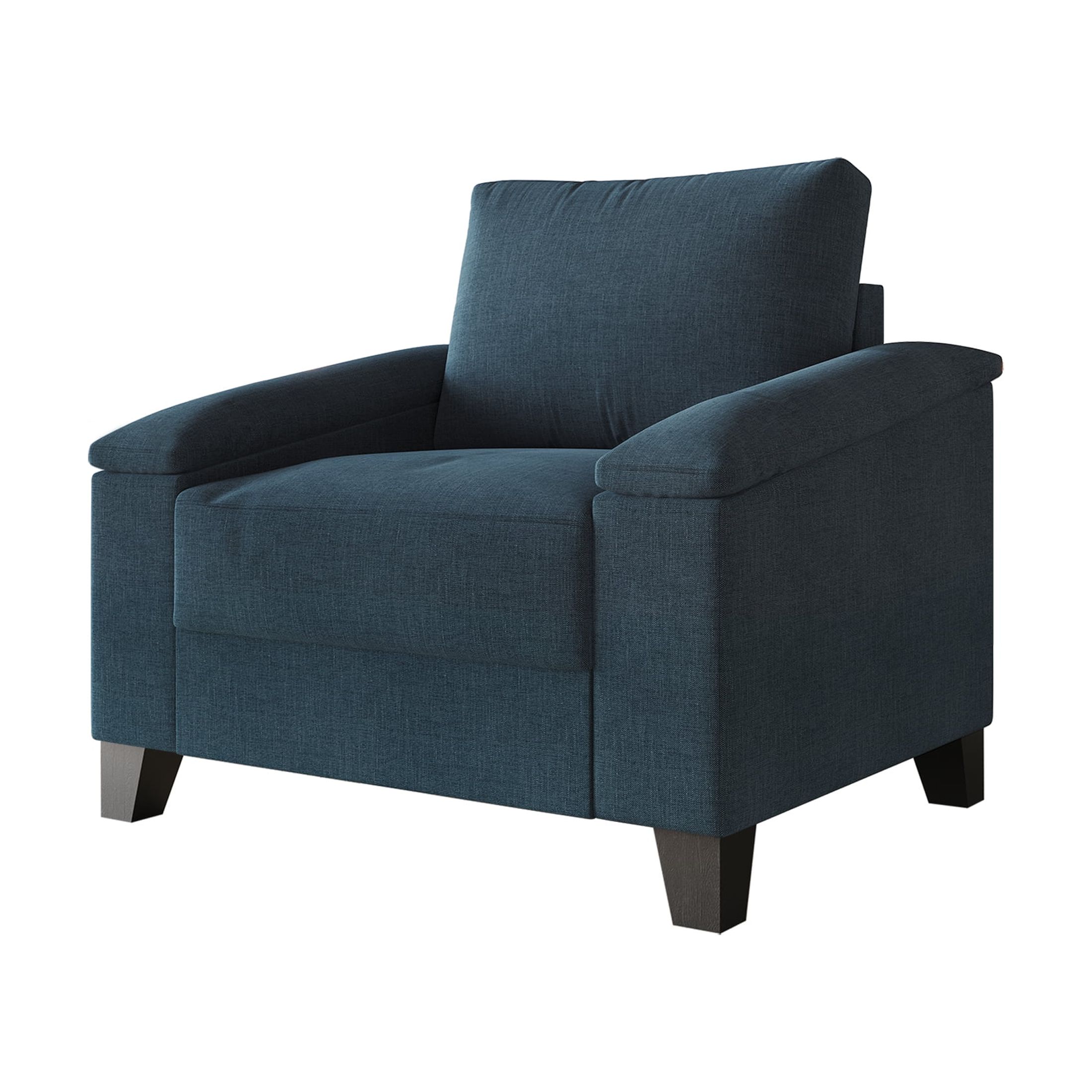 Castle Place Elegance Linen Upholstered Armchair, Blue