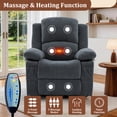 thumbnail image 4 of GEEYOO Swivel Rocker Recliner Chair with Massage and Heat Glider Recliner for Adults with Side Pockets Chenille for Living Room,Dark Grey, 4 of 6