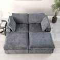thumbnail image 5 of 68.5" Loveseat Sofa with 2 Ottoman, Modular Sofa Sleeper Couch Set Upholstered Couch for Living Room Apartment Small Space, Chenille  Grey, 5 of 7