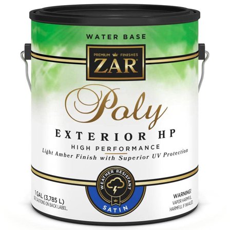 2-Pack of 1 gal UGL 32713 Light Amber Zar, Poly HP Exterior Water-Based High Performance Polyurethane Finish, Satin