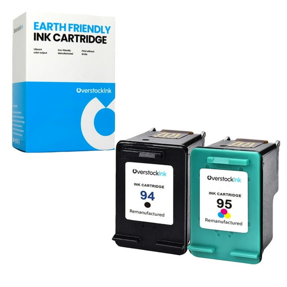 OverstockInk 94 95 Ink Cartridges 2-Pack Compatible for HP 94 95 for DeskJet 6830 (1 Black, 1 Tri-color)