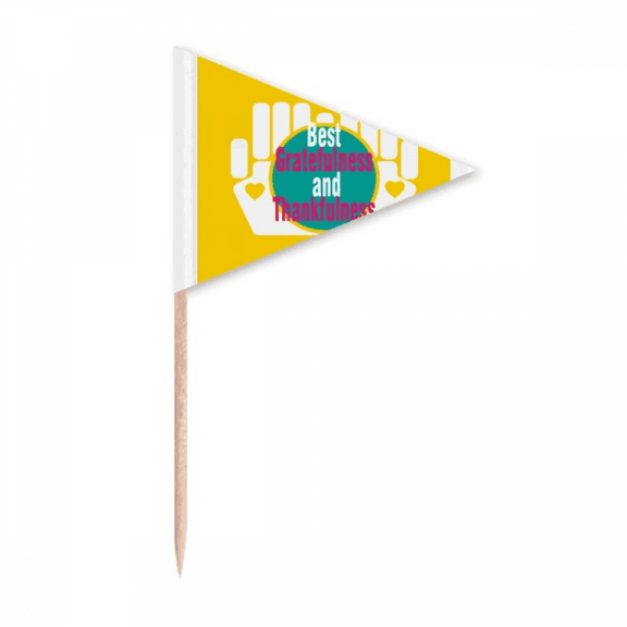 Teacher Hardworking Thanksgiving Great Toothpick Triangle Cupcake Toppers Flag