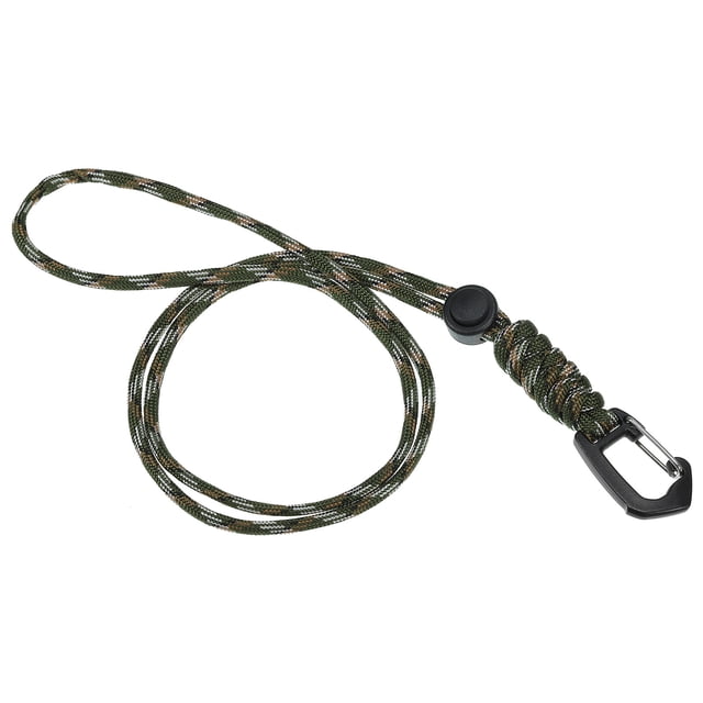 Uxcell Badge Lanyard 18.8 Inch, Necklace Keychain Cord Metal Clasp Hook Ring Strap for Keys, Camo Olive