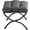Dark Grey, variant on 15" Foldable Foot Stool Ottoman with Metal Frame - Washable Faux Fur Navy Upholstered Indoor/Outdoor Footrest for Living Room, Bedroom, Patio - Space-Saving Compact Design