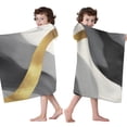 thumbnail image 4 of Gray and Gold Marble Wavy Lines Pattern Hooded Bath Towel，50"x30" for Ages 3 To 12 Kids, Quick Dry Lightweight Soft Microfiber Hood Beach Towel Cover Up for Kids, 4 of 7