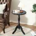 thumbnail image 2 of HLR Round Small End Table Wooden Side Table Pedestal Side Table,Vintage Accent Tables Nightstand, Black, 2 of 7
