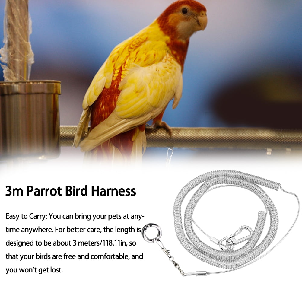 3M Ultralight Parrot Bird Harness Leash Antibite Outdoor Flying