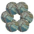 thumbnail image 7 of Yayeee 6 PCS Drink Coasters with Holder Set Woven Absorbent Round Tabletop Hot Pad, Yellow Tree, 7 of 7