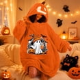 thumbnail image 6 of Halloween Pumpkin Oversized Wearable Blanket Hoodie Cozy Plush Lounger Robe, Cozy Warm Pullover Blanket for Adults Teens Movie Night Halloween Home Party Loungewear Gift, L, 6 of 7