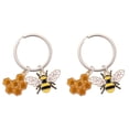 thumbnail image 3 of unbranded 2pcs Hanging Keychain Bee Honeycomb Pendant Keychain Alloy Key Ring Bag Pendant Novelty Keychain, 3 of 8