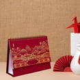thumbnail image 4 of Jiibva 2026 Red Table Calendar Chinese Style Desk Planner Standing Flip Calendar for Home Office Academic Family Supplies, 4 of 7