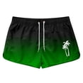 thumbnail image 2 of Summer Men's Board Shorts for Everyday Casual Leisure Travel Polyester Gradient Print Wide Fit Swim Short Pants, 2 of 3