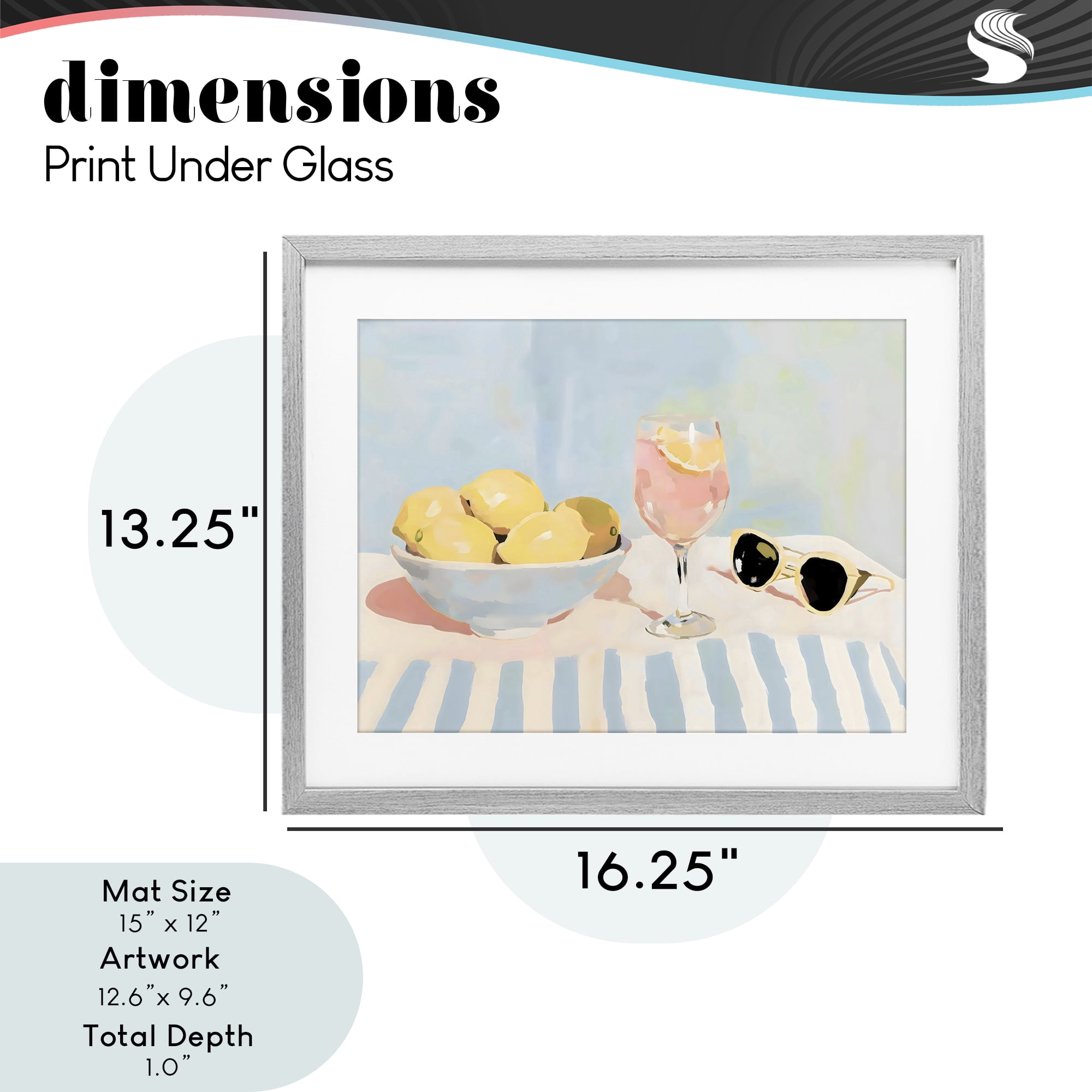 Stupell Industries Aperol & Summer Lemons Gray Framed Print Under Glass, design by Sisi and Seb