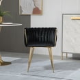 thumbnail image 3 of AomDwell Velvet Dining Chairs Set of 2, Accent Side Chairs with Gold Metal Legs Black, 3 of 9