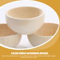 thumbnail image 3 of Pinch Unfinished Wood Bowl 4 Pcs Small Wooden Tableware Furniture Craft Material Child, 3 of 6