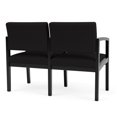 thumbnail image 3 of Lenox Wood Reception Waiting 2-Seat Tandem Seating / Black Wood / Black, 3 of 5