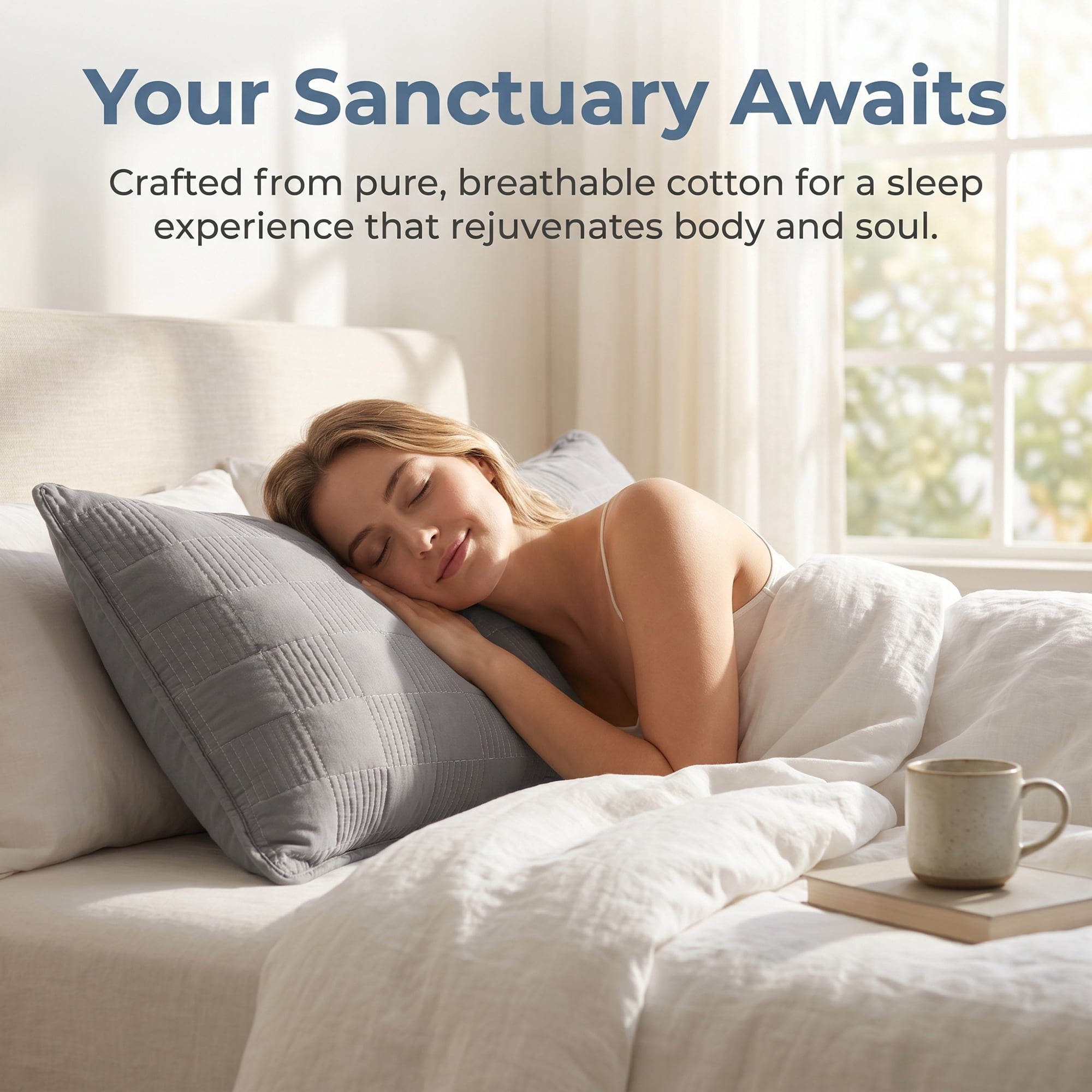 Unique Bargains Comfortable Pillow Protector, 2-pack, Polyester Quilted for Home Dark Gray