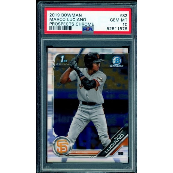 Marco Luciano Rookie Card 2019 Bowman Prospects Chrome #82 PSA 10