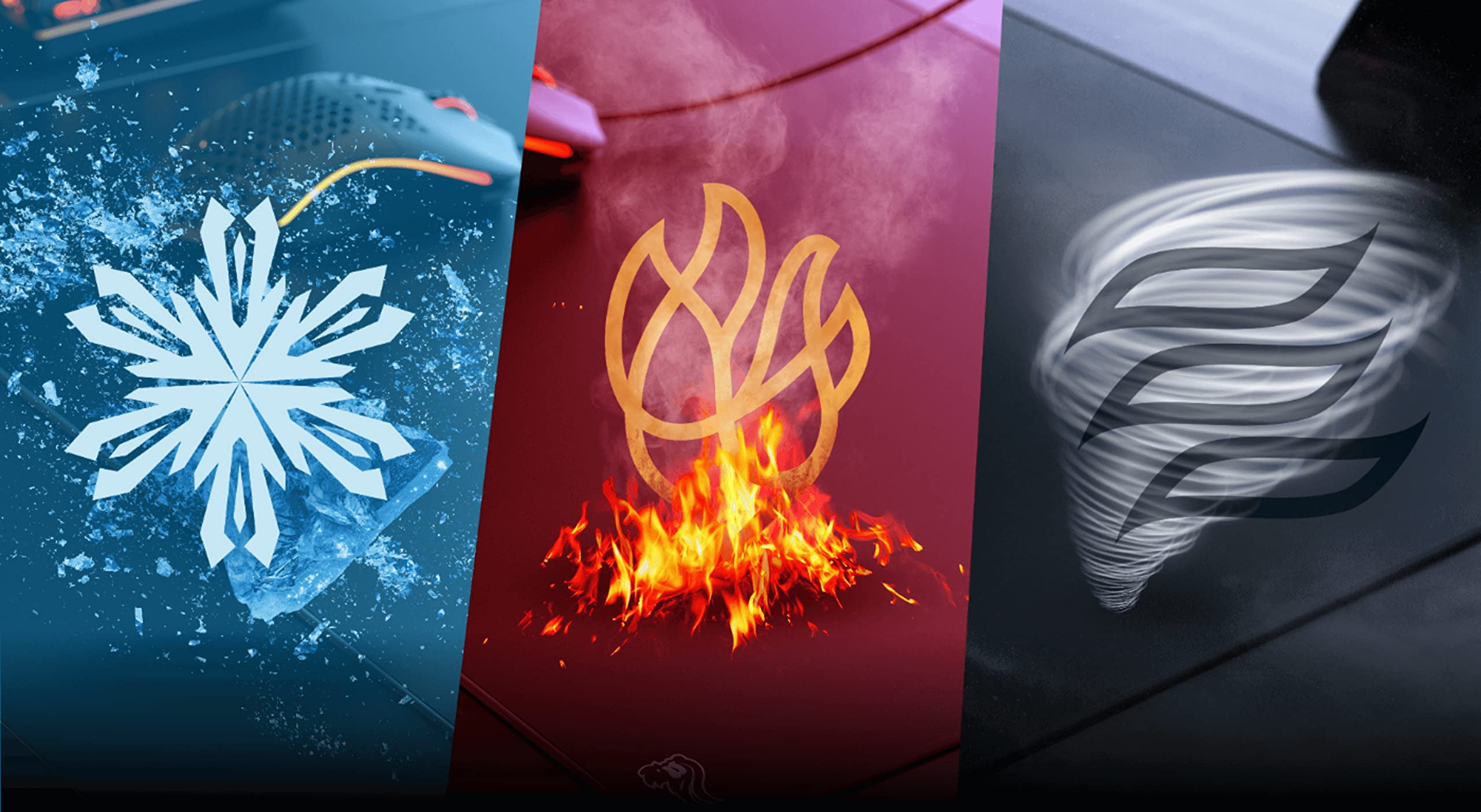 Glorious Gaming Elements Fire Foam  Hybrid Cloth Foam Core Control Mouse Pad, Black