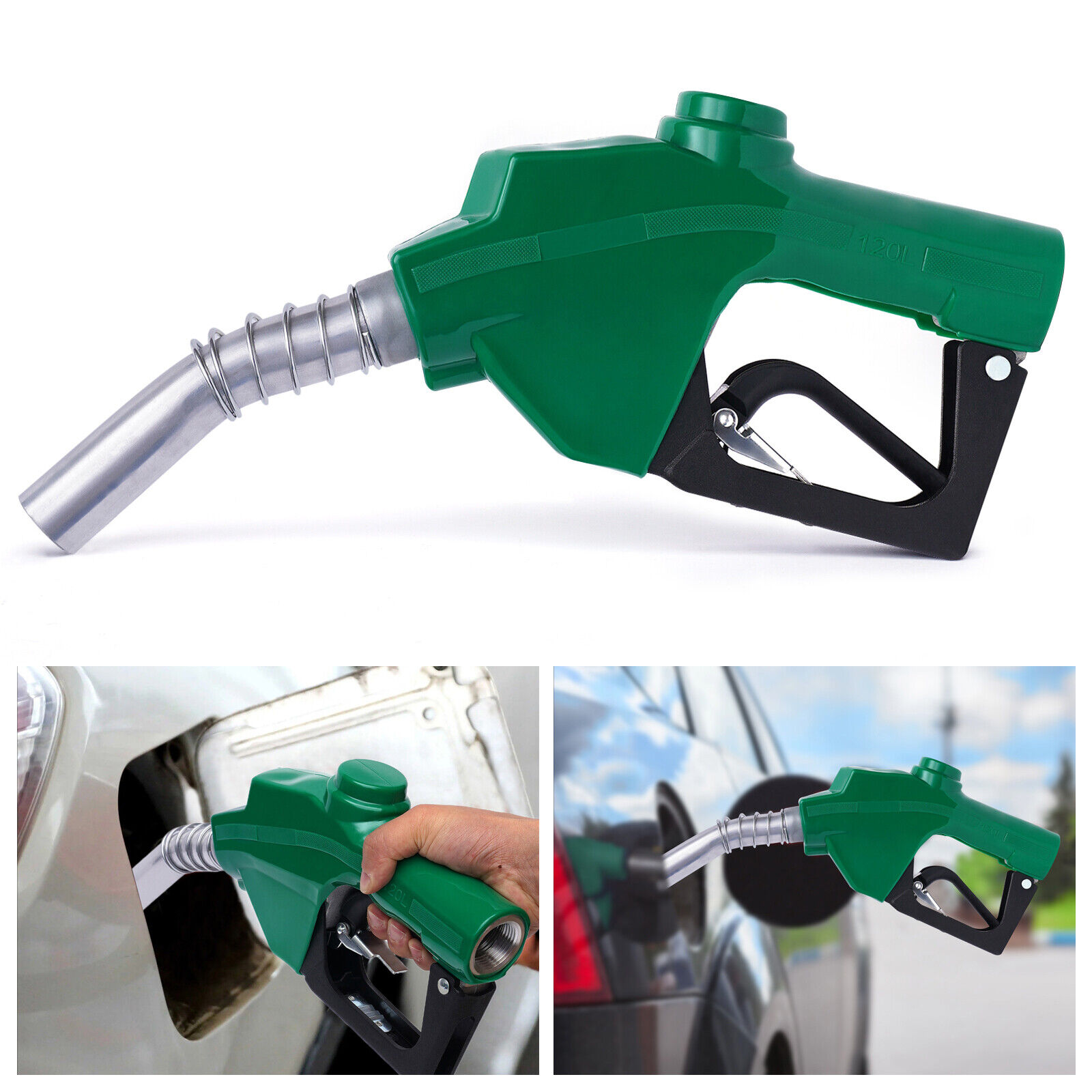 1 Inch Automatic Fuel Oil Pump Transfer Nozzle 7H Green Gas Refueling Tool - image 1 of 12