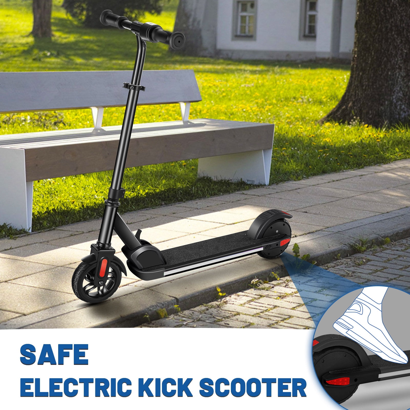 SANOPY E32/E35 Electric Scooter for Kids, Max 10 Mph & 7 Miles, 150W Kids Electric Scooter Ages 6-12, Colorful LED Lights, Portable E Scooter Boys & Girls,UL2272 Certified, Blue
