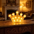 thumbnail image 6 of Eolstice Crown Shaped LED Marquee Night Light, Battery Operated Desk Lamp, Cute Princess Decor Light, Warm White Wall Sconce for Youth Bedroom Birthday Party, 6 of 6